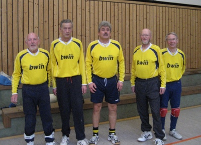 nach der Siegerehrung v.l.n.r Horst Rother, Reinhard Jorgowski, Hans-Reinhard Haase, Gerhard Hüter und Hans-Joachim Bohnsack